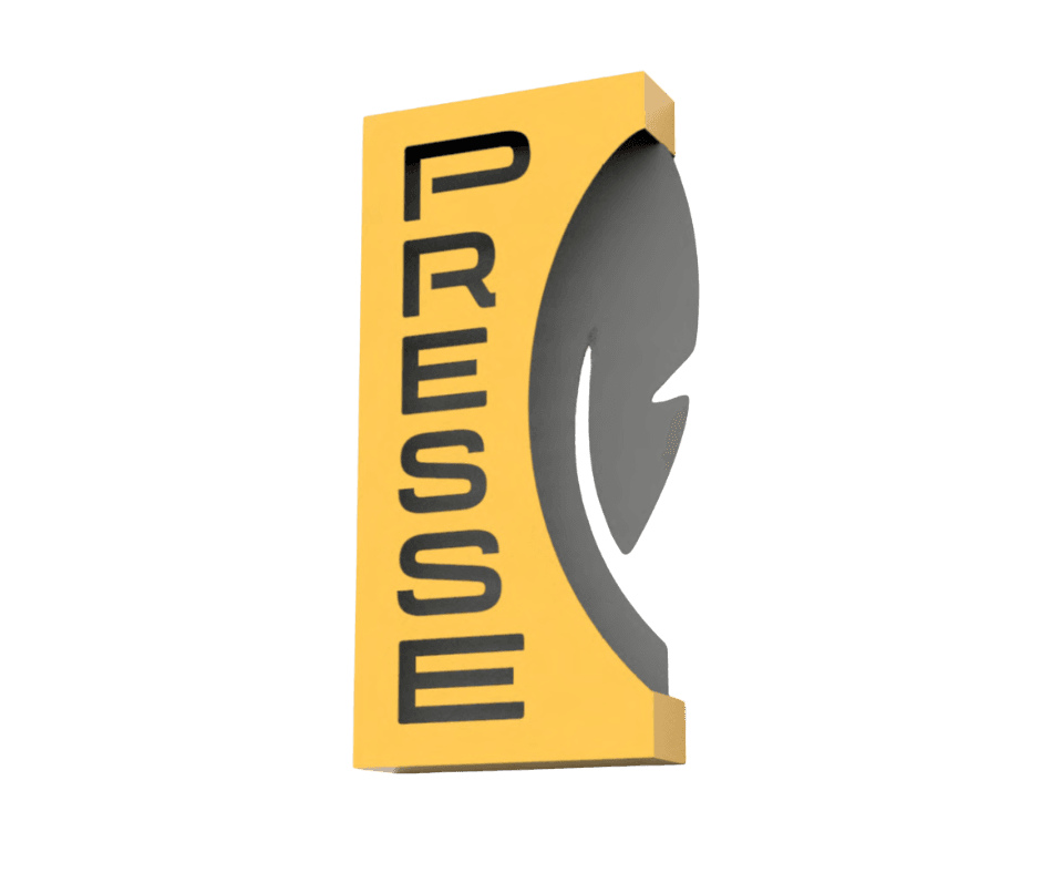 Nouvelle enseigne de presse relief sans fond