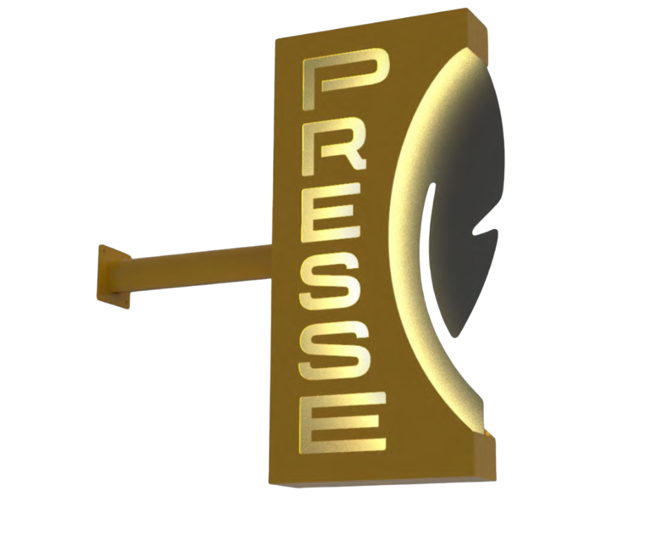 Nouvelle enseigne de presse lumineuse sans fond