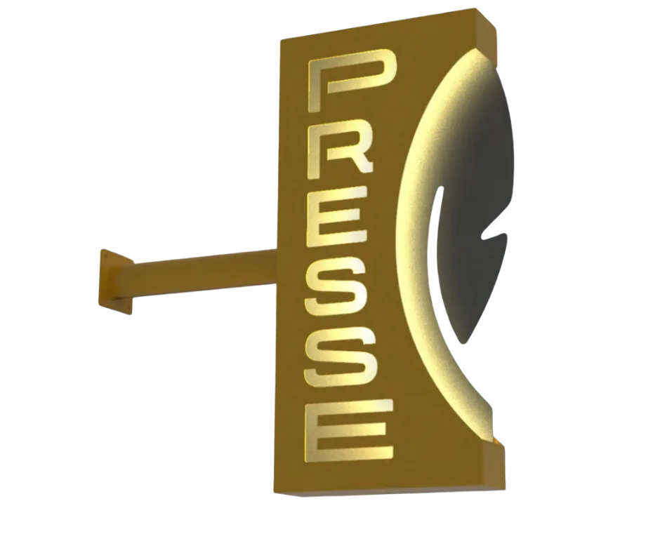Nouvelle enseigne de presse lumineuse sans fond
