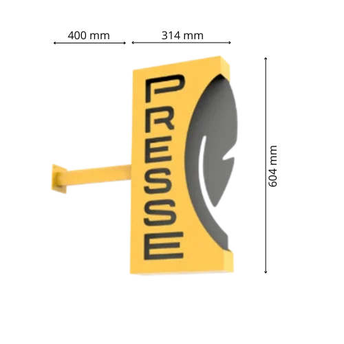 Enseigne presse avec dimensions